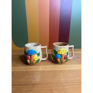 Arnels ceramic psychedelic mushroom mugsset of 2 - small flea bites/ chips